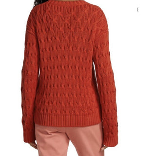 Loro Piana Women Valencia Cabled Cotton Sweater Orange Size L Italy New $3350