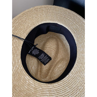 NWT Saint Laurent Men Straw Fedora Hat Beige Size S Italy