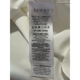 New $1200 Gucci Men’s Dress Shirt White 43/17 Italy