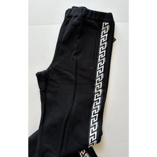 Versace Women's Black Greca Print Jogger Pants Size 8 US (42) 1008416 NWT $790