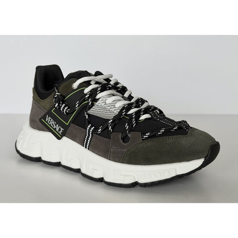 Versace Men's Greca Sneakers Gray/Green 10 US (43 Euro) IT 1021490 IT NIB
