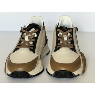 Fendi Flow FF Logo Sneakers Brown/Beige Men 12 US (11 Fendi) 7E1392 NIB $995