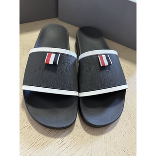 NIB Thom Browne Logo Slides Sandal Dark Gray Size 8 US/41 Eu Italy