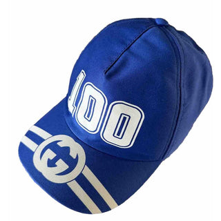 NWT Gucci Mens GG Logo Baseball Cap hat Royal Blue Size S