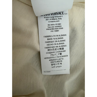 Versace Medusa Print with Studs Ivory Cotton Jersey T-Shirt 2XL 1011861 NWT $925
