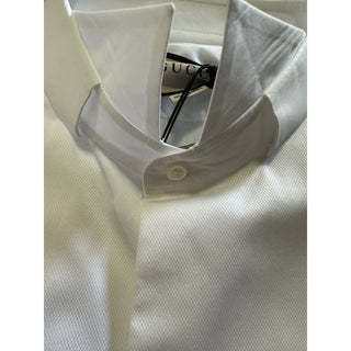 New Gucci Men’s Tuxedo Dress Shirt White 45/17 3/4 Italy