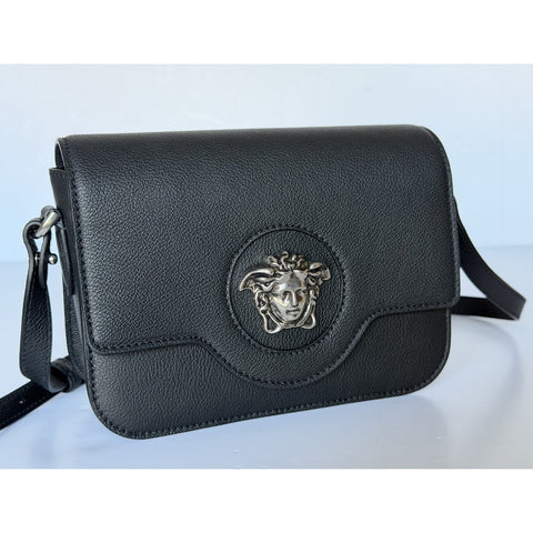 Versace Gold Medusa Head Leather Black Small Shoulder Bag 1008100 NWT $1750