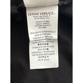 Versace Black Embroidered 90s Vintage Logo T-Shirt 8 (44) 1011882 NWT $750