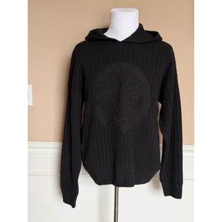 Versace Medusa Embroidered Sweater with Hoodie Black 52 US 1018713 IT NWT $1890