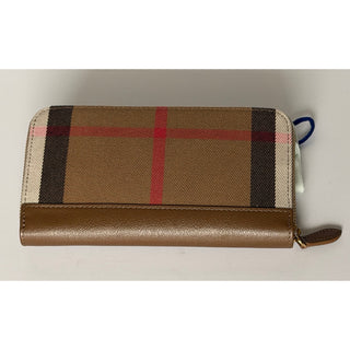 Burberry Large Zip Around House Check Wallet Chestnut Earth 8084515 NWT $640