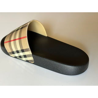 NIB Burberry Vintage Check Archive Beige Slide Sandals 10 US (43 Euro) 8023965