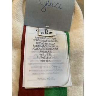 NWT Gucci NOT FAKE Socks With Stripe Red/ Green/Ivory Size M Italy