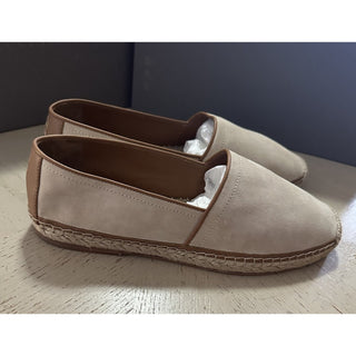 NIB $1050 Brunello Cucinelli Men Suede Espadrille Loafers Shoes Ivory 44 US/11 E