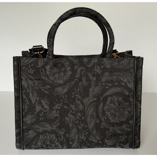 Versace Small Tote Embroidery Jacquard Barocco Black Bag 1011564 IT NWT $1595
