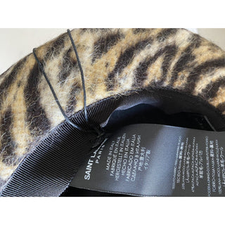 NWT Saint Laurent Womens Fedora Hat Beige/Black Size S Italy