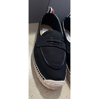 NIB Thom Browne Men Penny Espadrille Loafers Shoes Black 9 US/42 EU Spain