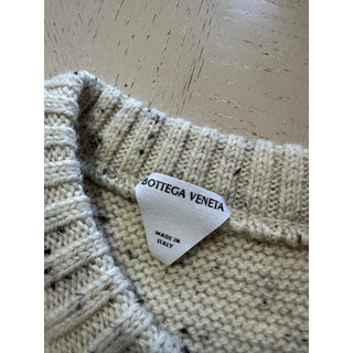 NWT $1200 Bottega Veneta Men Crewneck Wool Sweater White/Cream Size M