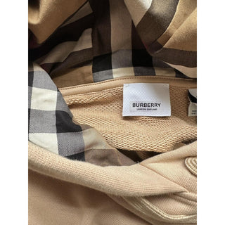 Burberry Talley Checked Sweatshirt with Hoodie Soft Fawn XL 8084392 NWT $760