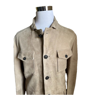 NWT $6500 Giorgio Armani Men’s Suede Jacket Blazer taupe-beige 44 US/54 Eu Italy