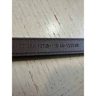 New Gucci Women Leather GG Skinny Belt GG Buckle Beige Size 110/44 751556