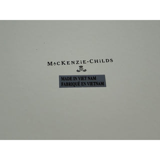 MacKenzie-Childs Sterling Check Rattan Enamel Large Oval Serving Tray 15x11