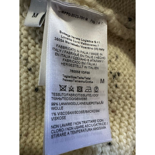 NWT $1200 Bottega Veneta Men Crewneck Wool Sweater White/Cream Size M