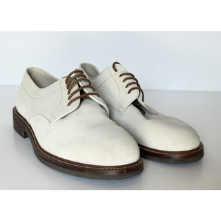 Brunello Cucinelli Men’s Suede Derby Shoes Cream 10 US (43 Euro) Italy NIB $1395