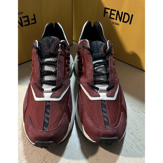 NIB $1100 Fendi Men FF Logo Athletic Sneakers Burgundy 13 US/12 UK