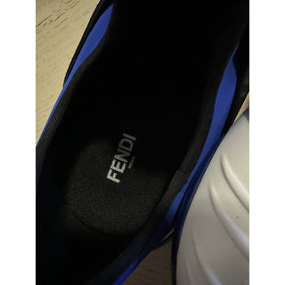 NIB $980 Fendi Men Forever Fendi Runner Sneakers Shoes White/Blue 9 US/42 Eu