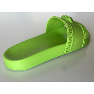 NIB Versace Medusa Head Slides Sandals Neon Green 9 US (42 Euro) DSU5883 Italy