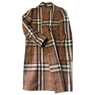 New $3550 Burberry Men Reversible Plaid Cotton Trench Coat DARK BIRCH 40 US/50 E
