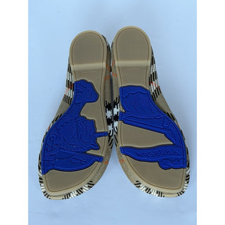 Burberry Baby Check Knit Ballet Flats Sand Beige 9 US (39) IT 8099057 NWT $655