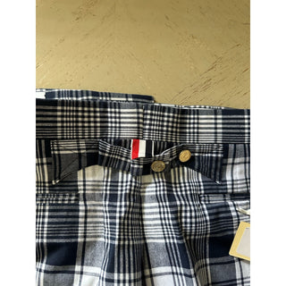 NWT $1050 THOM BROWNE Classic Backstrap Plaid Short Pants Navy Size 3 ( 36 US )