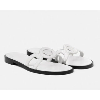 Versace Medusa Leather Mule Slides Porcelain White Women 8 US (38) 1018364 NIB