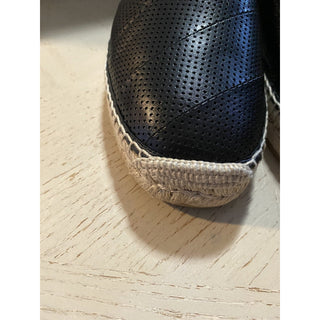 New Gucci Men Leather Espadrille Shoes Black 8 US/7 UK