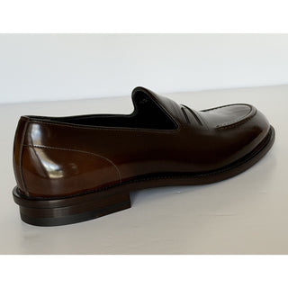 Fendi FF Penny Loafers Brown Calf Leather Men 9 US (8 Fendi) 7D1645 NIB $1250