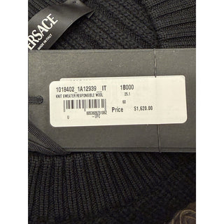 Versace Medusa Embroidered Knit Sweater Black 60 US (70 Eu) 1018402 IT NWT $1620