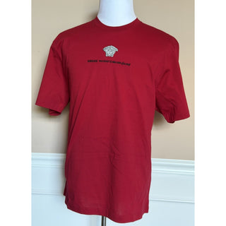 Versace Medusa Embroidered Logo Red Cotton Jersey T-Shirt XL 1013302 Italy NWT