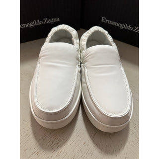 Ermenegildo Zegna Couture Leather Slippers Sneakers Shoes White 8 US New $860