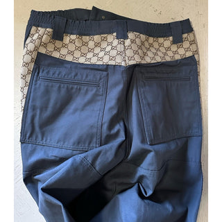 New $1980 Gucci Men Canvas/Cotton GG Print Drawstring Pants DK Gray 34 US/50 Eu