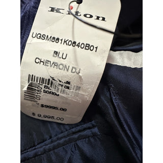 New $9995 Kiton Cashmere/Silk Diner Jacket Blazer Blue/Black 40R US/50R Eu