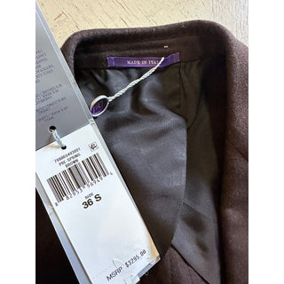 NWT $3295 Ralph Lauren Purple Label Men Blazer Jacket Brown 36S US/46S Eu Italy