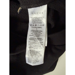 Gucci Interlocking G Logo Hoodie Black Cotton Sweatshirt Men’s Large 721427 NWT