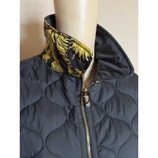 Versace Reversible Barocco Palm Quilted Jacket Black Gold 50 Euro 1022974 NWT