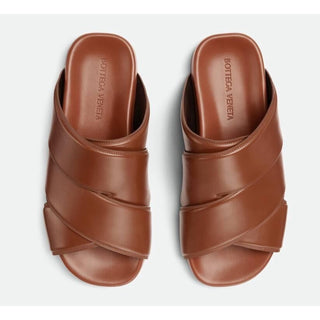 Bottega Veneta Men's Bridge Calf Leather Sandals Brown 10 US 754187 IT NIB $990