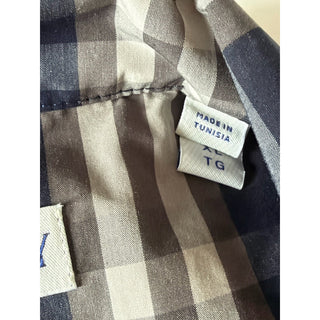 Burberry Elio Check Short Sleeve Shirt Indigo IP Check Men XL 8121624 NWT $680