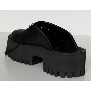 Gucci GG Monogram Rubber Platform Mule Slides Black 8 US (38 Euro) 663577 NWT