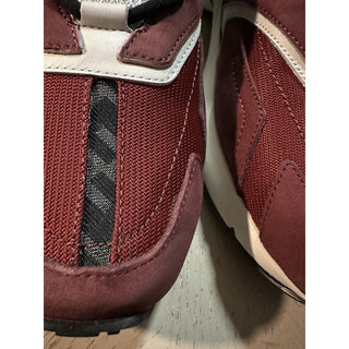NIB $1100 Fendi Men FF Logo Athletic Sneakers Burgundy 13 US/12 UK