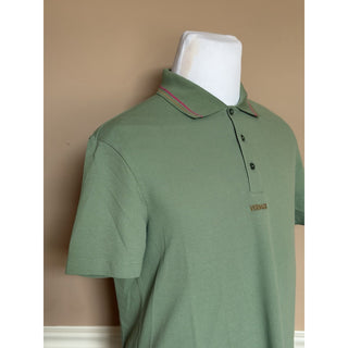 Versace Embroidered Pique Cotton Polo Shirt Green Men M 1011851 NWT