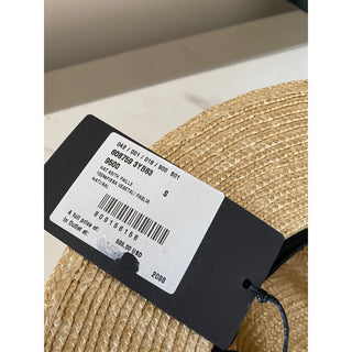 NWT Saint Laurent Men Straw Fedora Hat Beige Size S Italy